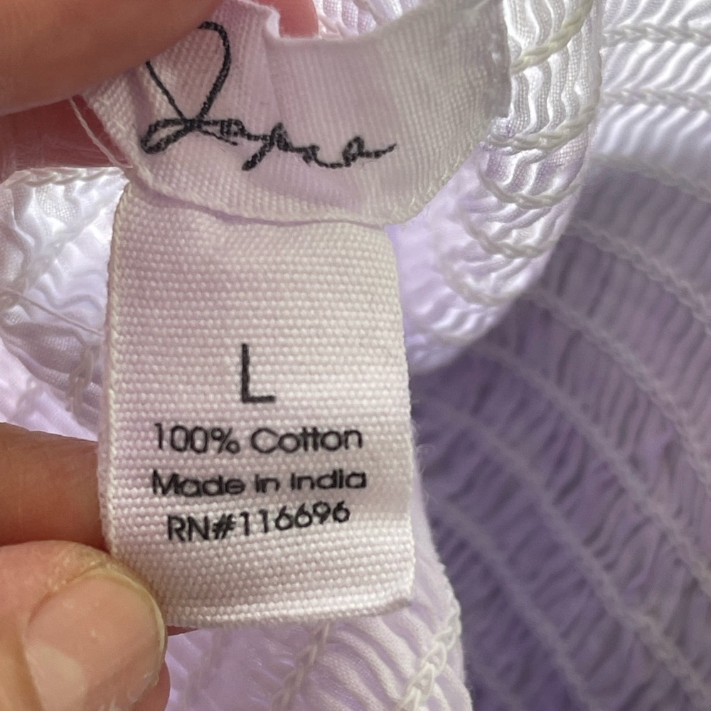 Pastel Tie Dye Eyelet Sundress Boho Coastal Cottagecore Midi Summer Vacation Lg - Picture 12 of 12